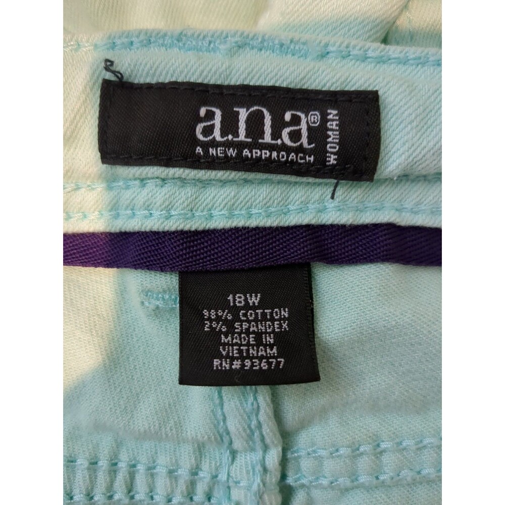 Ana A New Approach Jeans 18W Green Denim Skinny - Picture 3 of 5
